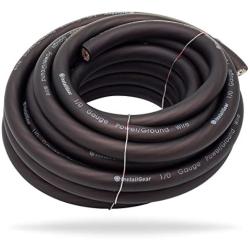 InstallGear 1/0 Gauge Black 25ft Power/Ground Wire True Spec and Soft Touch Cable