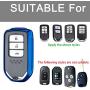 RYE Honda Key Fob Cover with Glitter Liquid Quicksand,Flowing Bling Sparkle Key Fob Case Fit 4/5/6 Buttons Keyless Entry of Honda 2015-Up Civic Accord Fit Pilot CR-V Odyssey - Blue
