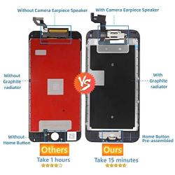 for iPhone 6S Screen Replacement Black,Drscreen LCD Touch Digitizer Complete Display for A1633, A1688, A1700,with Home Button Proximity Sensor Ear Speaker Front Camera Screen Protector and Repair Tool