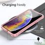 iPhone X Case, iPhone Xs Case with [ Screen Protector Tempered Glass x2Pcs] SUPBEC Protective Phone Cover with Silicone PC+TPU Shockproof Rubber Heavy Duty Case for iPhone X/iPhone Xs-Clear Rose Gold