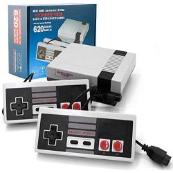 Heithen Classic Mini NES Retro Console, AV Output Game Console Built-in 620 Games with 2 Classic Controllers (Gray)