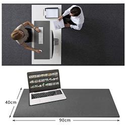 Leather Desk Pad Premium Extended Mouse Mat for Home Office - Non-Slip Vegan Leather Desk Protector 35.5''x15.5''(Dark Grey)