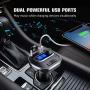 VicTsing Bluetooth FM Transmitter for Car, Wireless In-Car Bluetooth Adapter/w USB Port, Support Aux Input Output, TF Card and U-Disk, Hands-Free calls