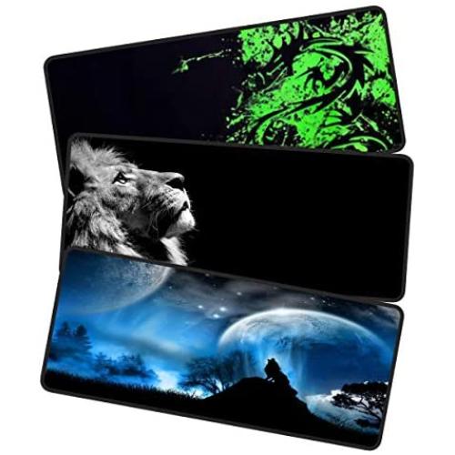 Large Gaming Mouse Pad with Nonslip Base|Extended XXL Size, Heavy|Thick, Comfy, Foldable Mat for Desktop, Laptop, Keyboard, Consoles & More|Enjoy Precise (Beast Combo)