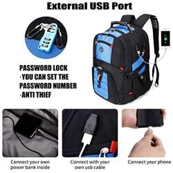Extra Large 50L Travel Laptop Backpack with USB Charging Port Fit 17 Inch Laptops for Men Women