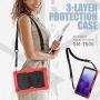 Case for Samsung Galaxy Tab A7 10.4 Inch 2020 with Pen Holder | Herize Rugged Durable Cover W/ Screen Protector Rotating Stand Hand Shoulder Strap for Galaxy A7 10.4 Inch SM-T505/SM-T500/SM-T507 | Red