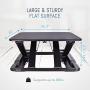 Height Adjustable Stand Up Desk Converter Ergonomic Sit Stand Riser - Flat Top Table Size 22x26 Supports 30lbs - No Assembly Required - Premium Quality and Very Sturdy - Perfect for Laptops or iMacs