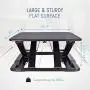 Height Adjustable Stand Up Desk Converter Ergonomic Sit Stand Riser - Flat Top Table Size 22x26 Supports 30lbs - No Assembly Required - Premium Quality and Very Sturdy - Perfect for Laptops or iMacs