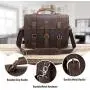Polare Mens Full Grain Leather 16 Briefcase Shoulder Messenger Bag Fit 15.6 Laptop Polare Mens Full Grain Leather 16 Briefcase Shoulder Messenger Bag Fit 15.6 Laptop