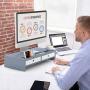 Monitor Stand Riser Desk Organizer - with Drawers Keyboard Storage Gray 22x10.6x4.7 inch