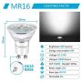 Ascher GU10 LED Light Bulbs, 50W Halogen Bulbs Equivalent, 4W, 400 Lumens, Non-Dimmable, 5000K Daylight White,120° Beam Angle, LED Bulbs for Recessed Track Lighting , GU10 Base, Pack of 10