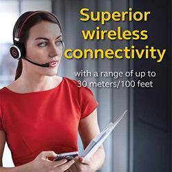 Jabra Evolve 65 MS Wireless Headset, Stereo – Includes Link 370 USB Adapter – Bluetooth Headset with Industry-Leading Wireless Performance, Advanced Noise-Cancelling Microphone, All Day Battery