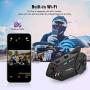 Motorcycle Helmet Headset FreedConn R1plus Bluetooth Intercom with 1080P Camera FM Radio 1000M 6 Riders Waterproof Wireless Communication Sysstems for Half- face & 3/4- face Helmet
