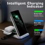Wireless Charger, QTlier 3 in 1 Qi-Certified 15W Wireless Charging Station for Apple Watch se/6/5/4/3/2/1 Air pods, Charging Stand for iPhone 12/11/11pro/X/XS/XR/Xs Max/8/8 Plus/Samsung (White)