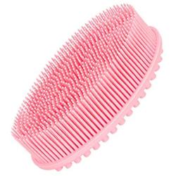 Emoly Silicone Bath Shower Loofah Brush, 100% Silicone Gentle Back Scrubber, Best Body exfoliating loofa Brush Gift for Baby Kids Men Father Mother Wife Family (Pink)
