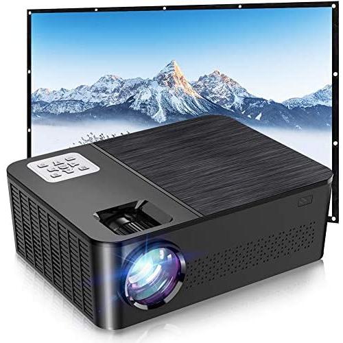 Native 1080p Projector, Crenova 7000 Lux Home LED Projector Full HD Movie Projector 4K Supported iPhone Projector with 200”Display, Dolby&75% Zoom for iPhone, Android, iPad, TV Stick, HDMI, USB