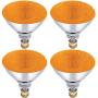 Dysmio Lighting 100 Watt BR38 Incandescent Flood Light Bulb Amber Bug Light, 4 Pack