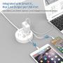 Power Strip with USB, NTONPOWER Flat Plug Power Strip, 15 ft Extra Long Extension Cord, 3 Outlet 2 USB Desktop Charging Station Wall Mount for Home, Dorm Room, Office and Nightstand - White