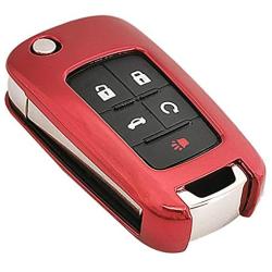 Red TPU Key Fob Cover Case Jacket Skin Glove Holder for Chevy Chevrolet Equinox Camaro Cruze Malibu Volt Park Impala Buick Regal Verano Lacrosse