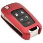 Red TPU Key Fob Cover Case Jacket Skin Glove Holder for Chevy Chevrolet Equinox Camaro Cruze Malibu Volt Park Impala Buick Regal Verano Lacrosse