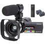 Camcorder Video Camera YEEHAO WiFi HD 1080P 24MP 16X Powerful Digital Zoom Camera with Microphone and Wide Angle Lens Remote Control Lens Hood Infrared Night Vision YouTube Vlogging Camera Recorder