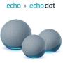 Multi Room Music Starter Kit | Echo (4th Gen) + 2 Echo Dot (4th Gen), Twilight Blue