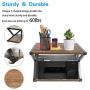 Wood Printer Stand, Multipurpose Storage Shelf for Home, Office, Printer Desk with 4 Cushion, 2 Tier (Mod)