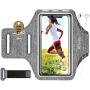 JETech Cell Phone Armband Case for iPhone SE(2020)/11/11 Pro/XR/XS/X/8 Plus/7 Plus/8/7/6s/6, Galaxy S10/S9/S9+, Adjustable Band, w/Key Holder and Card Slot, for Running, Walking, Hiking, Grey