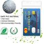 6 Pcs Extra Thick ID Card Badge Holder, Vertical Clear PVC Card Holder with Waterproof Resealable Zip Type