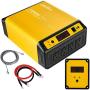 Hoenjuno 1200W Pure Sine Wave Power Inverter Generator DC 12V to AC 110-120V Power Source with 5 Feet Remote Control Cable