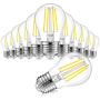 12-Pack Dimmable Globe A15 LED Bulbs 60W Equivalent, 6W Vintage E26 Edison Bulb 5000K Daylight White, AC 120V, Great for Ceiling Fan, Bathroom Vanity Fixtures