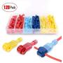 Nilight - 50004R 120 Pcs/60 Pairs Quick Splice Wire Terminals T-Tap Self-stripping with Nylon Fully Insulated Male Quick Disconnects Kit, 2 Years Warranty