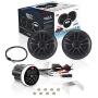 BOSS Audio Systems MCKGB350B.6 Weatherproof Marine Gauge Receiver and Speaker Package - IPX6 Receiver, 6.5 Inch Speakers, Bluetooth Audio, USB, MP3, AM/FM, NOAA Weather Band Tuner, No CD Player, 1 pair black speakers, One Pair of 6.5 inch