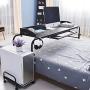 sogesfurniture Overbed Table with Wheels,Height & Length Adjustable Mobile Table 55inches Works as Laptop Cart Computer Table Hospitable Bed Table Nursing Table Drafting Table,Black BHUS-203-2-140BK-N