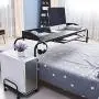 sogesfurniture Overbed Table with Wheels,Height & Length Adjustable Mobile Table 55inches Works as Laptop Cart Computer Table Hospitable Bed Table Nursing Table Drafting Table,Black BHUS-203-2-140BK-N