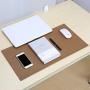 KINGFOM Desk Mat Pad Blotter Protector 23.6'' x 11.8'', PU Leather Desk Mat Laptop Keyboard Mouse Pad with Comfortable Writing Surface Waterproof (Brown)