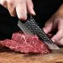 Tableware Kitchen Boning Knife，Hand-forged Camping Serbian Full Tang Deboning Butcher Knife，Chefs knife with Leather Sheath Household Products (Color : B)