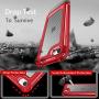 iPhone 6S Case, iPhone 6 Case with [ Screen Protector Tempered Glass x2Pack] SUPBEC Protective Phone Cover with Silicone PC+TPU Shockproof Rubber Heavy Duty Case for iPhone6 / iPhone6S-Clear Red