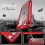 iPhone 6S Case, iPhone 6 Case with [ Screen Protector Tempered Glass x2Pack] SUPBEC Protective Phone Cover with Silicone PC+TPU Shockproof Rubber Heavy Duty Case for iPhone6 / iPhone6S-Clear Red