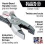 Klein Tools D201-7CSTA Linesman Pliers, Side Cutters with Spring Loaded Action, Ironworker Pliers have Aggressive Knurl and Tempered Handles