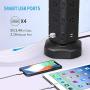 SUPERDANNY Surge Protector Tower with 10W Wireless Charger, Spin Power Strip Tower 13A Vertical Charging Station with 10 AC Outlets+4 USB Slots and 6.5ft Extension Cord for Home Office Garage, Black