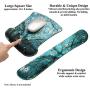 Meffort Inc Mouse Pad Wrist Support & Gaming Keyboard Wrist Pad Combo Set – Durable Ergonomic Anti Slip Non-Slip Square Base Rest Support - Almond Blossoming
