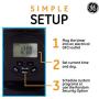 GE 7-Day Outdoor Heavy Duty Digital Timer, Plug-In, 2 Grounded Outlets, Weather Resistant, Set and Forget, Outdoor Appliances, Black, Ideal for Lights, LED, CFL, Incandescent Compatible, 15142