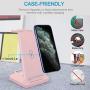 3 in 1 Wireless Charging Station, Qi-Certified Fast Wireless Charger Stand Dock for Airpods Pro/ 2, Apple Watch 6 SE 5 4 3 2, iPhone 12/11/ 11Pro/ X/XS/XR /8/8 Plus/Qi Phones