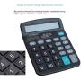 12 Digit Electronics Desktop Calculator, Solar Battery Dual Power Basic Office Calculator, Handheld Calculator with Large LCD Display Big Sensitive Button