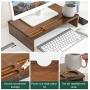 16 inch Computer Monitor Riser Stand - Desk Storage Organizer for Home and Office Computer Desk Laptop Cellphone Printer Stand Desktop Container (Brown)