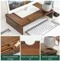 16 inch Computer Monitor Riser Stand - Desk Storage Organizer for Home and Office Computer Desk Laptop Cellphone Printer Stand Desktop Container (Brown)