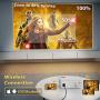 WiMiUS S6 Native 1080P WiFi Bluetooth Projector, 7500L HD Home & Outdoor Wireless Phone Projector Support 4K / Max Zoom 50% / Keystone, Led Movie Projector for Fire Stick, HDMI, USB,TV Box, Laptop