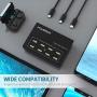 USB Charger Station, Powstick Desktop USB Charging Hub 8 Ports 60W 12A with Mixed Cables Multi Port Charging Block for iPhone 11 Pro Max XS XR 8 Plus, iPad Pro Air Mini, Galaxy S9 Edge Tablet & More