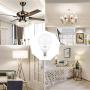 Comzler Ceiling Fan Light Bulbs Candelabra LED Bulbs - 60 watt Equivalent, 4000K Cool White Candelabra E12 Base G45 Globe Light Bulbs for Ceiling Fan,600lm,Non-Dimmable, Pack of 6 …